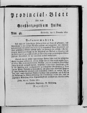 Num. 48, Ausgabe vom 5. November 1817
