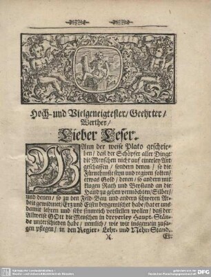 Hoch- und Vielgeneigtester/ Geehrter/ Werther/ Lieber Leser.