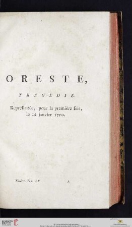 Oreste, tragedie