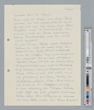 Brief an Henry Goverts