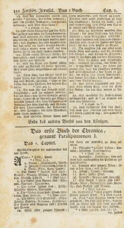 Das erste Buch der Chronica, genannt Paralipomenon I.