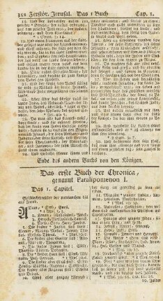Das erste Buch der Chronica, genannt Paralipomenon I.
