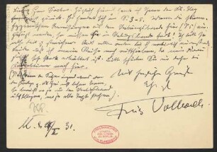 Brief an Ludwig Strecker und B. Schott's Söhne : 27.02.1931
