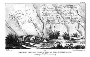 Inscriptions on north face of Inscription Rock