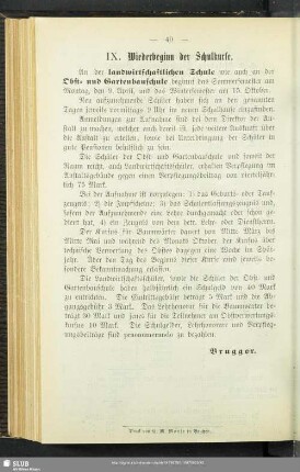 IX. Wiederbeginn der Schulkurse