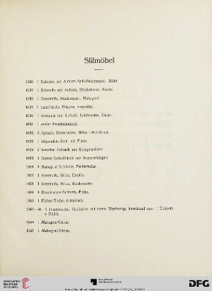 Stilmöbel (Nr. 1026-1047)