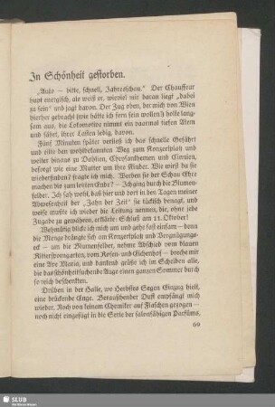 In Schönheit gestorben