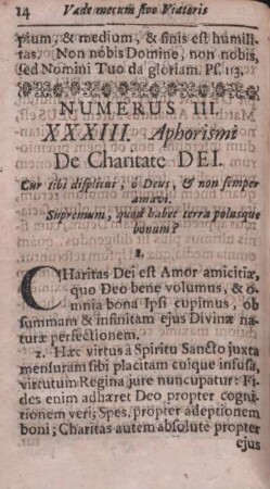 Numerus III. XXXIII. Aphorismi De Charitate Dei.
