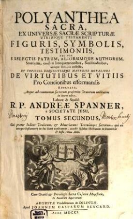 Polyanthea sacra : cum Auctario, 2.