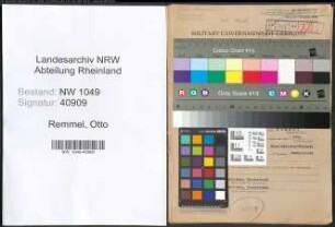 Entnazifizierung Otto Remmel , geb. 20.01.1911 (Kaufmaennischer Angestellter)