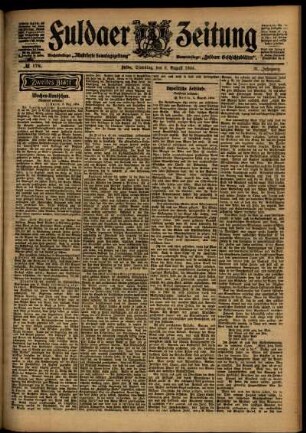 Zweite Ausgabe vom Samstag, den 06. August 1904.