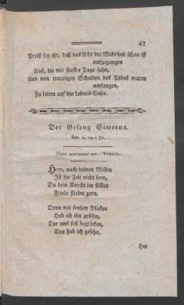 Der Gesang Simeons. Luc. 2, 29 - 32.