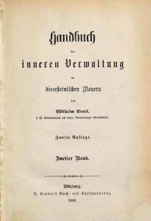 Handbuch der inneren Verwaltung im diesrheinischen Bayern, 2