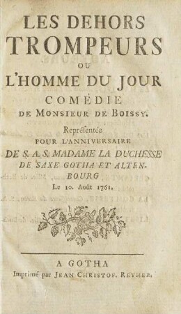 Les Dehors Trompeurs Ou L'Homme Du Jour