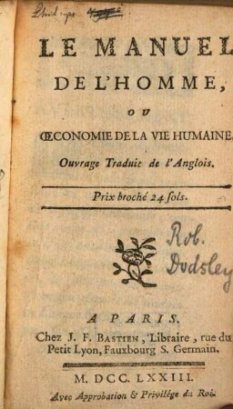 Le manuel de l'homme