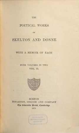 The poetical works of (John) Skelton and (John) Donne : with a memoir of each, 2