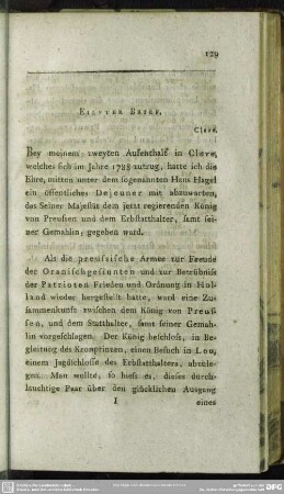 Eilfter Brief. Cleve