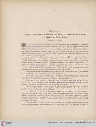 XXVI. Kapitel. Allegorien, beachtenswerthe Trachten und Geräthe in Miniaturen französischer und lateinischer Handschriften