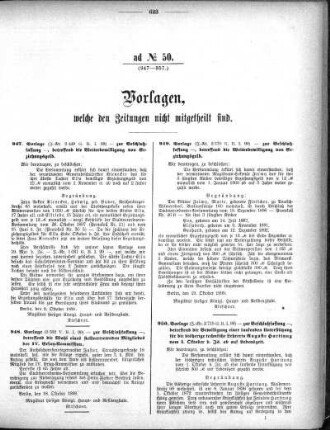 Anlage: ad No.50 (947-957.), Vorlagen, welche den Zeitungen nicht mitgeteilt sind