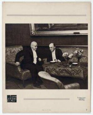 Reichskanzler Heinrich Brüning und der Präsident der Deutschen Reichsbank Hans Luther. von links: Hans Luther, Heinrich Brüning