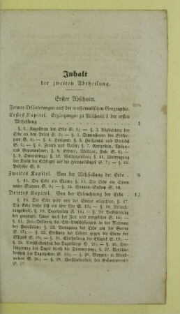 Inhalt der zweiten Abtheilung