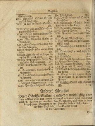 Anderes Register.