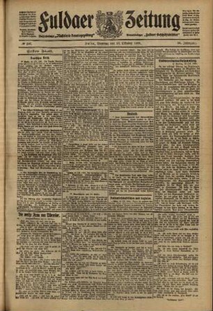 Erste Ausgabe vom Dienstag, den 19. Oktober 1909.