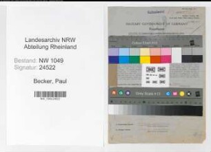 Entnazifizierung Paul Becker , geb. 22.12.1907 (Lehrer)