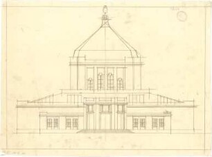 Pfann, Paul; Nürnberg; Landesausstellung 1906, Kunstausstellungsgebäude - Hauptfassade Ost (Ansicht)