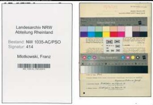 Entnazifizierung Franz Mlotkowski , geb. 08.08.1897 (Hauer)