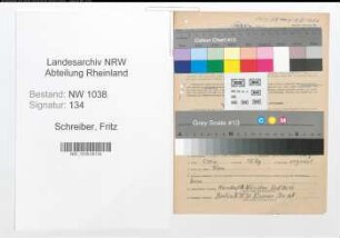Entnazifizierung Fritz Schreiber , geb. 10.10.1885 (Topograf)