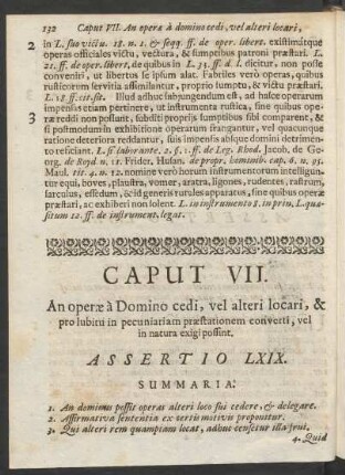 Caput VII. An operae a Domino cedi, vel alteri locari, & pro lubitu in pecuniariam praestationem converti, vel in natura exigi possint.