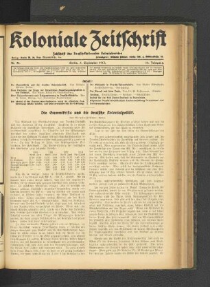 Nr. 36. Berlin, 5. September 1913. 14. Jahrgang.
