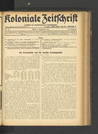 Nr. 36. Berlin, 5. September 1913. 14. Jahrgang.