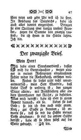 Der zwanzigste Brief - Mein Herr!