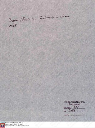 Beuther, Friedrich, Theatermaler in Weimar