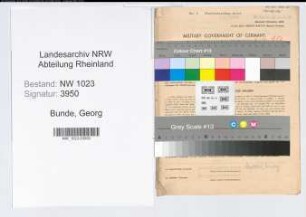 Entnazifizierung Georg Bunde , geb. 25.08.1900 (Angestellter)