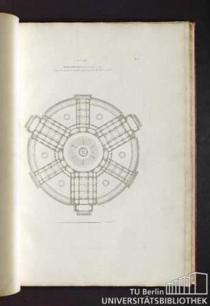 7eme. Cahier. Pl. 1. Monument. Destiné a ressembler les academies 2eme grand prix proposé par l'academie en 1785 et remporté par Mr Goust.