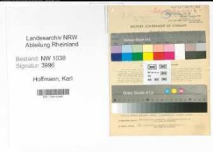 Entnazifizierung Karl Hoffmann , geb. 30.08.1900 (Polizist)