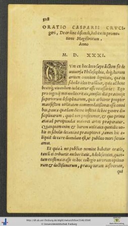 Oratio De ordine discendi