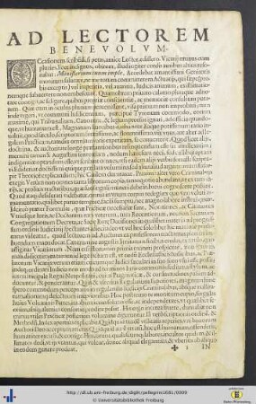 Ad Lectorem Benevolum.