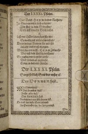 Der LXXXI. Psalm. - Der LXXXV. Psalm.