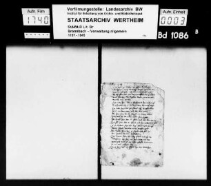 Zusammenstellung der Markungssteine zwischen Bronnbach und Külsheim