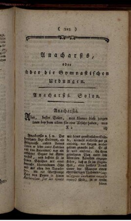 Anacharsis oder über die Gymnastischen Uebungen