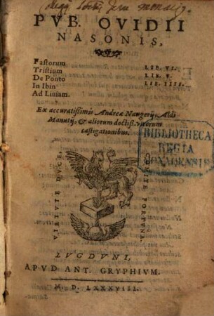 Pvb. Ovidii Nasonis, Fastorum Lib. VI