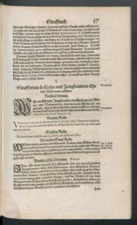 Straff deren/ so Kloster und Jungfrawen/ Ehe oder Wittfrauwen entführen.