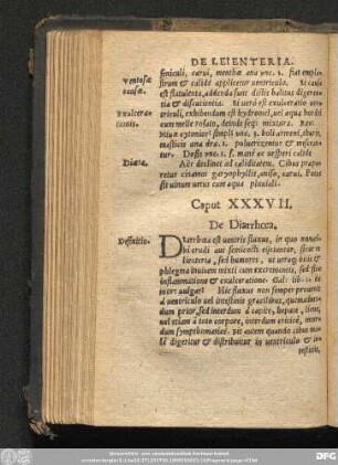 Caput XXXVII. De Diarrhoea.