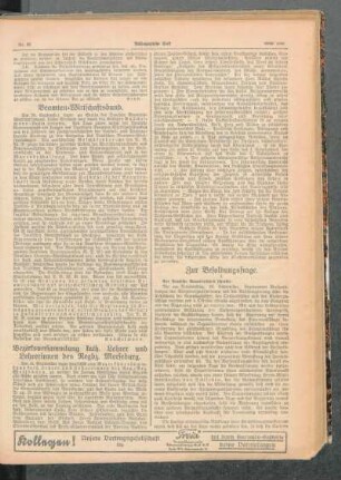 Zur Besoldungsfrage