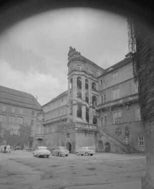Torgau. Schloss Hartenfels, Innenhof mit Wendelstein