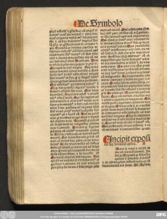Incipit expositio sup[er] symbolu[m] ap[o]lo[storum].